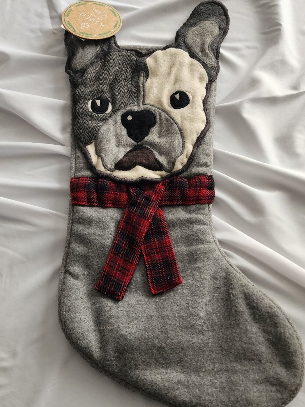 NWT! Aspen French Bulldog Christmas Stocking